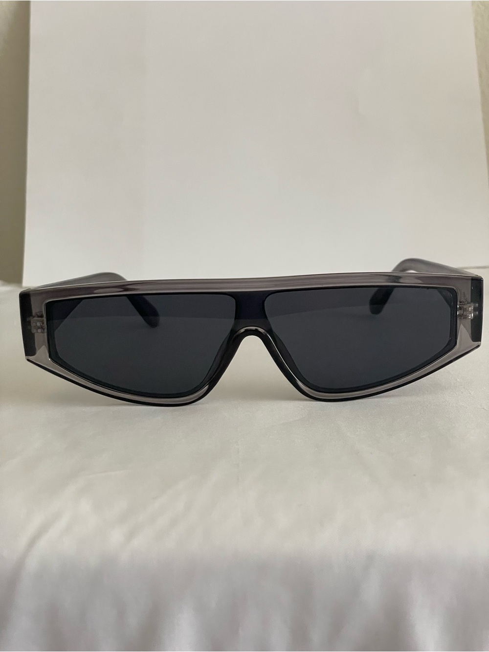 Sleek Smoke Gray Shield Sunglasses